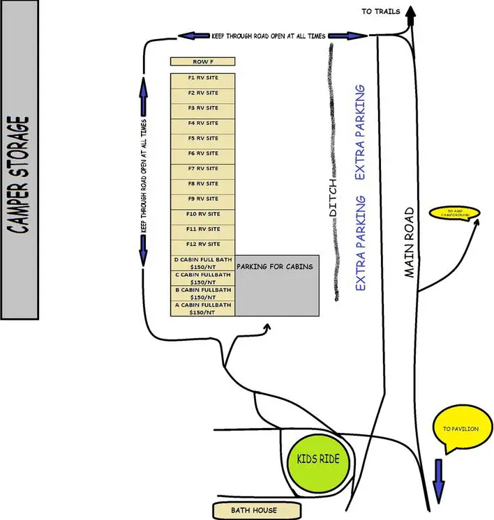 F ROW 50 AMP CAMPGROUND MAP